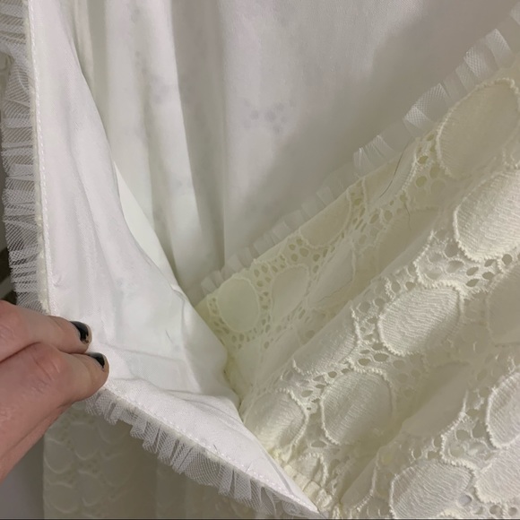 DRESSBARN Cream Lace Knit Dress Size 6 - Picture 7 of 15